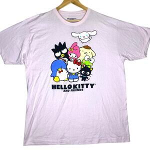 Hello Kitty Friends Boyfriend Fit T-Tee Womens XL Kidcore Kawaii Cutecore Sanrio